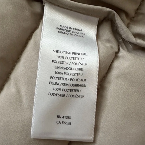 Lauren Ralph Lauren Beige Nude Puffer Long Coat Jacket Hooded Women’s Large - Picture 3 of 6